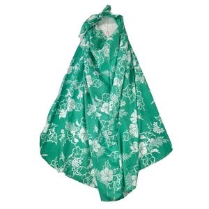 Vintage 70s - Hilo Hatties Pareau Mint Hibiscus Floral Dress - Original New Tags